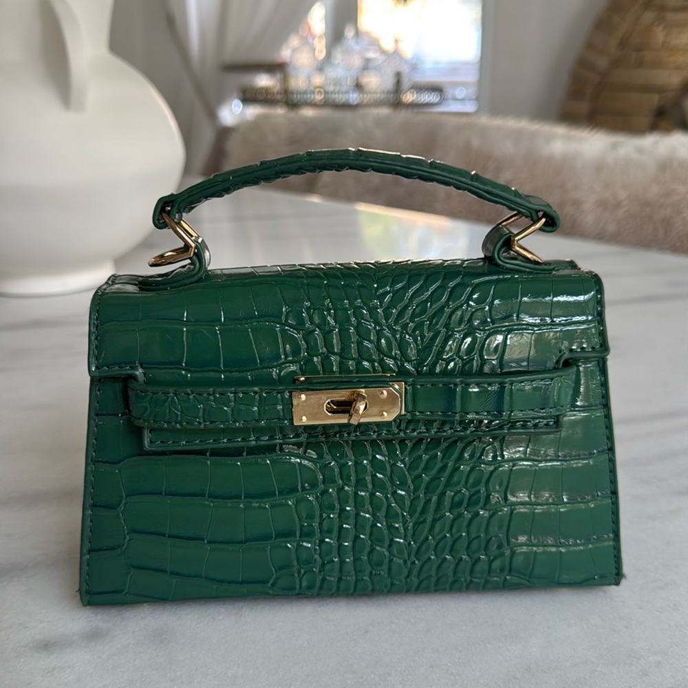 Green Croc Small Purse